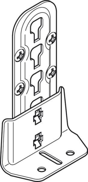 Bettverbinder, für Mittelbalken- und Lattenrostauflage Höhe einstellbar, Höhe: 140 mm, blau verzinkt